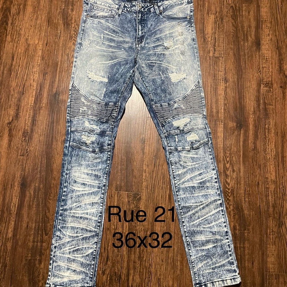Men’s Rue21 Skinny Distressed Stacked Jeans